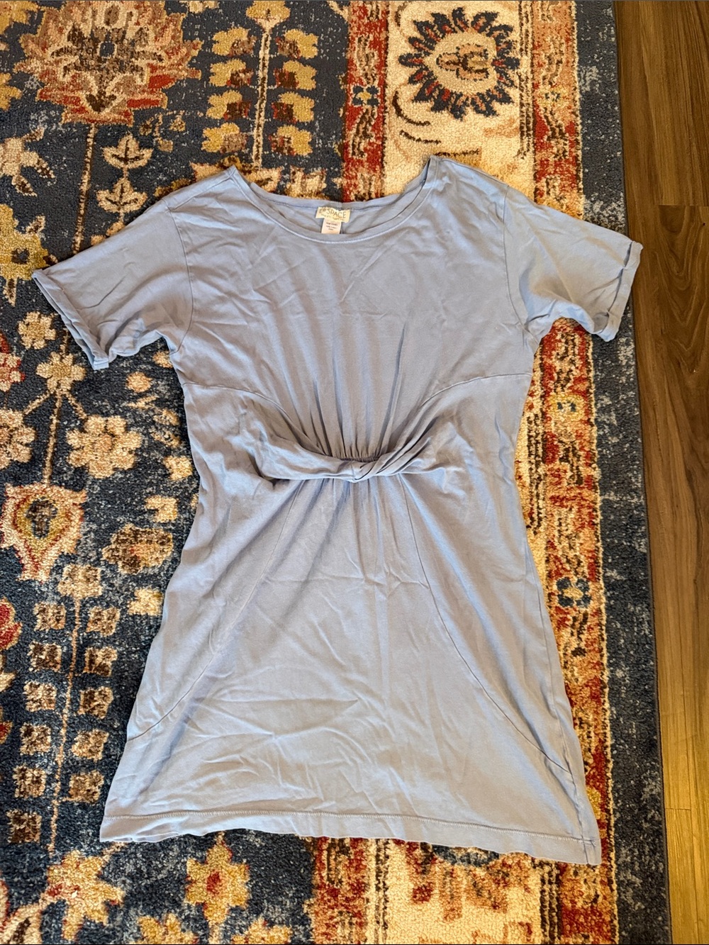 Lspace Light Blue Twist-Front Women's tshirt Dress